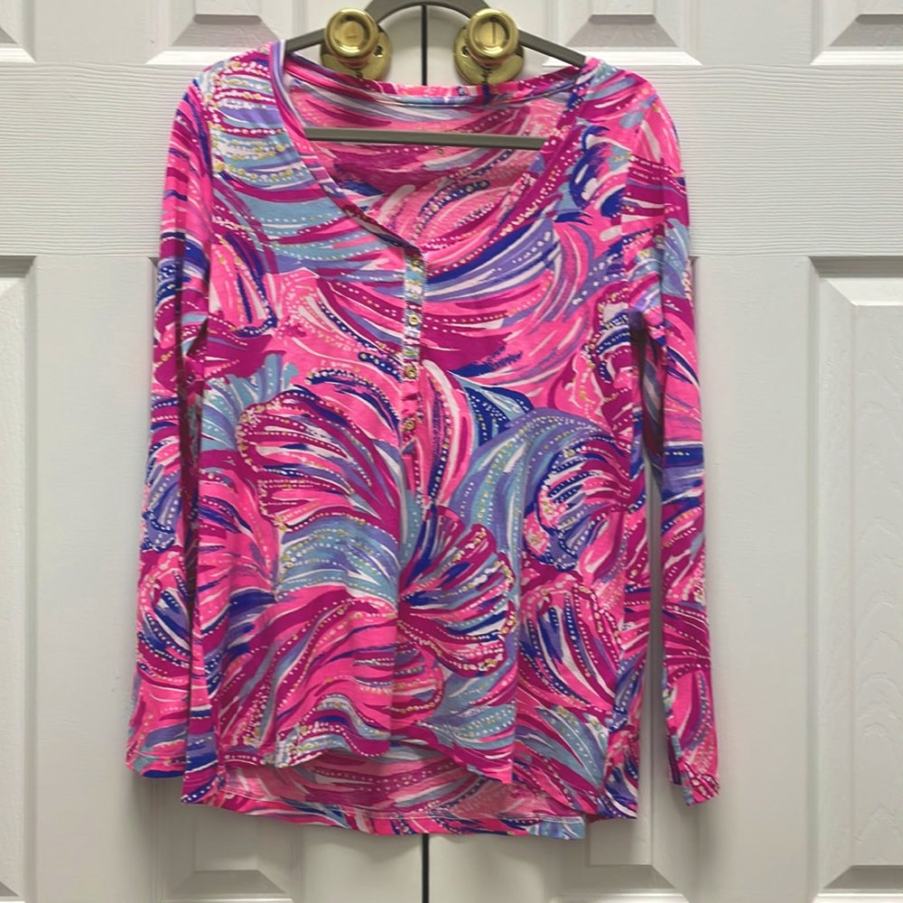 Lilly Pulitzer Sorella Long Sleeve Top Magenta Size M